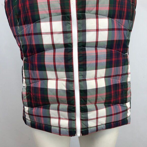 LANDS END ~ WOMENS SMALL 6-8 ~ PLAID DOWN FULL ZIP VEST - Picture 3 of 7